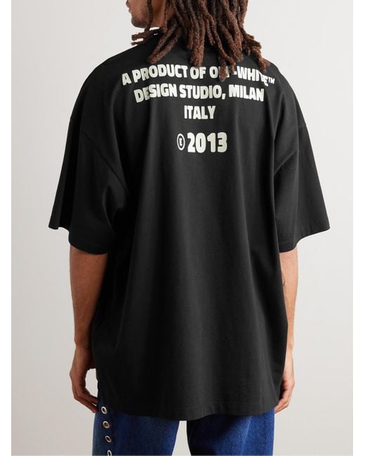 Off-White c/o Virgil Abloh Black Crystal-embellished Logo-print Cotton-jersey T-shirt for men