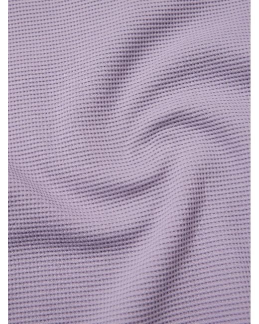 Mr P. Purple Jonny Waffle-Knit Organic Cotton Polo Shirt for men