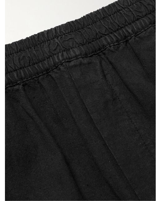 Folk Black Straight-leg Linen And Cotton-blend Trousers for men