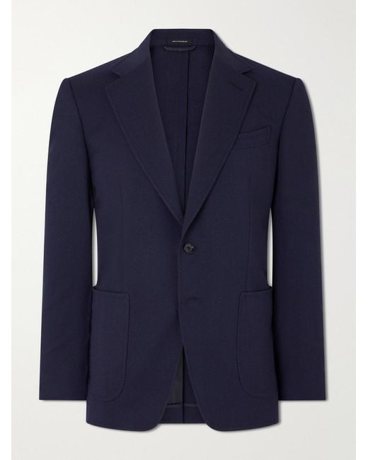 Tom Ford Blue Atticus Wool-Blend Blazer for men