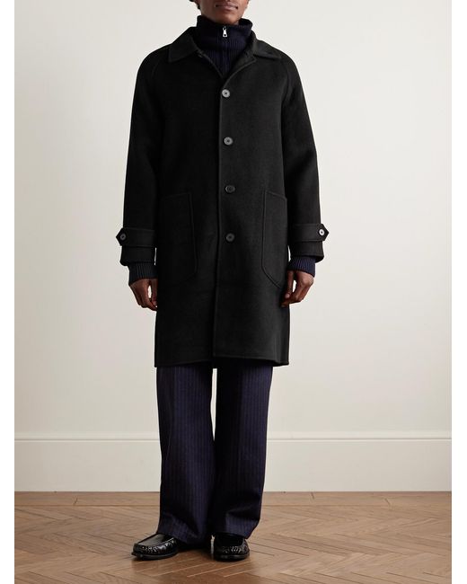 Officine Generale Black Bryce Wool-Felt Coat for men