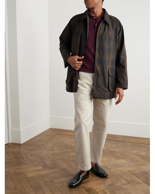 De Bonne Facture Black Forest Checked Waxed Cotton-Canvas Jacket for men