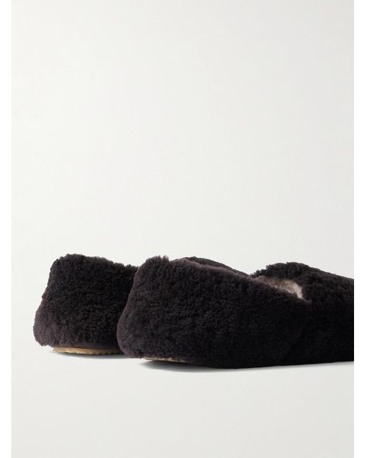 Mr P. White Shearling Slippers for men