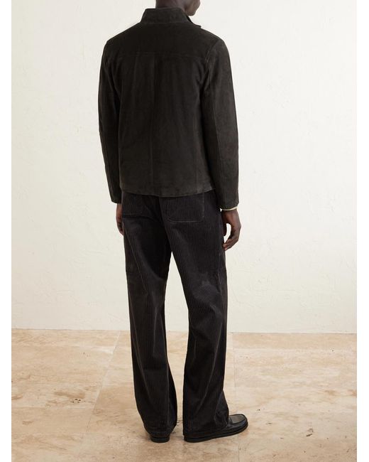 Eleventy Black Suede Zip-up Jacket for men