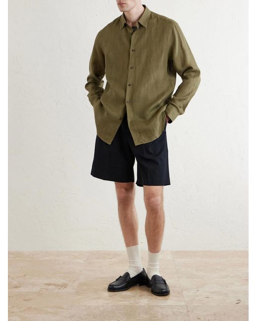 Paul Smith Green Linen-Twill Shirt for men
