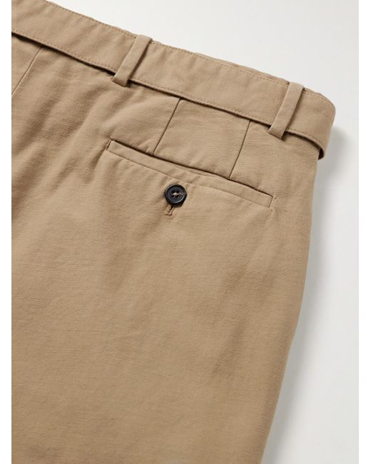 Officine Generale Schmal zulaufende Hose aus Baumwoll-Twill mit Gürtel in Stückfärbung in Natural für Herren
