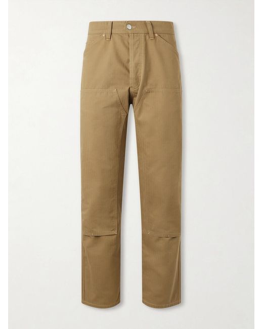 Drake's Natural Carpenter Straight-Leg Cotton Cargo Trousers for men