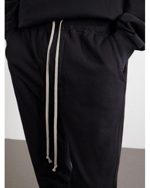 Rick Owens Black Berlin Tapered Cotton-Jersey Sweatpants for men