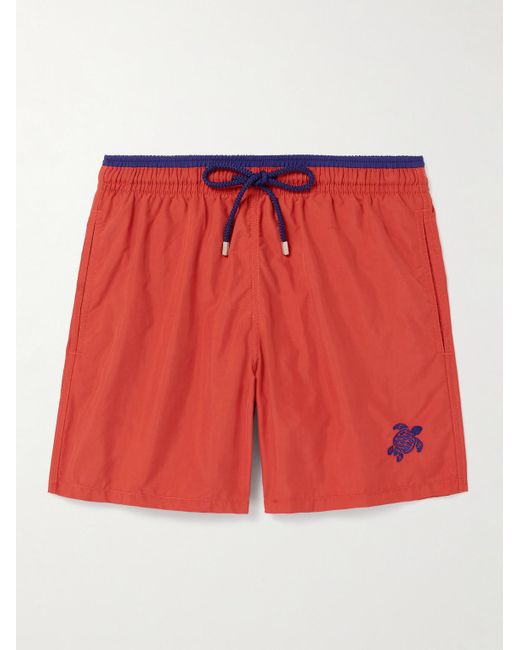 Vilebrequin Red Moka Straight-Leg Mid-Length Econyl Swim Shorts for men