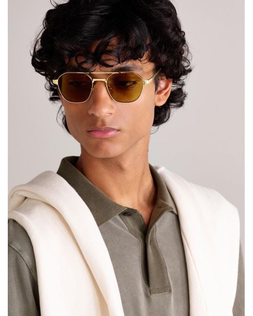 Cartier Metallic Santos De Cartier Aviator-Style-Tone Sunglasses for men