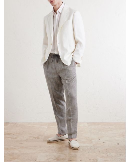Brunello Cucinelli White Linen Blazer for men