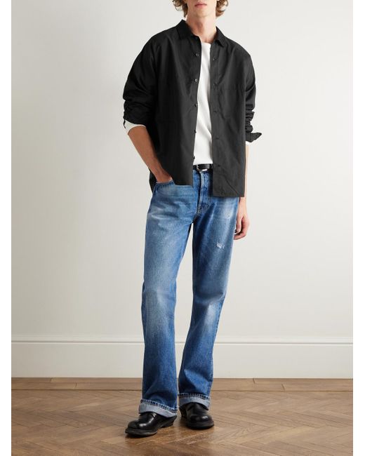 Neighborhood Black Dolman Logo-Appliquéd Cotton Shirt for men
