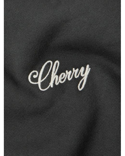 CHERRY LA Black Logo-embroidered Cotton-jersey Sweatshirt for men
