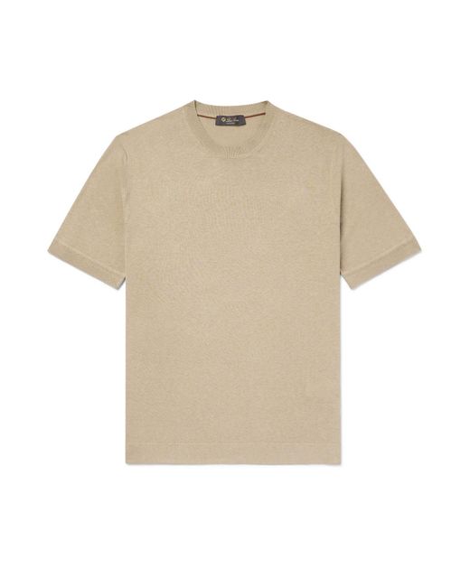 Loro Piana White Silk And Linen-blend T-shirt for men