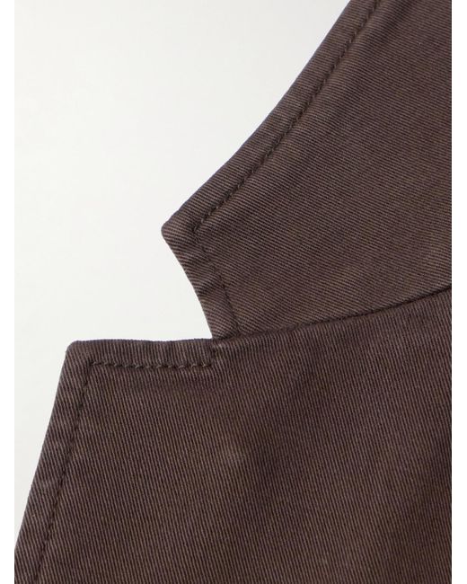 Mr P. Brown Garment-dyed Cotton-blend Twill Blazer for men