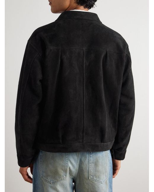 A.PRESSE Black 1st Type Suede Jacket for men