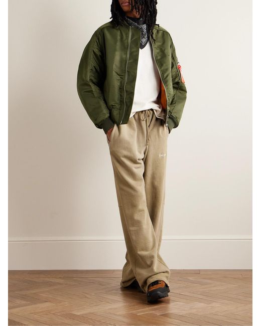 CHERRY LA Green Logo-Appliquéd Nylon Bomber Jacket for men