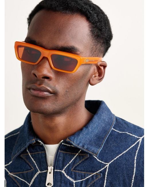 Jacques Marie Mage Orange Rush Rectangular-frame Acetate Sunglasses for men