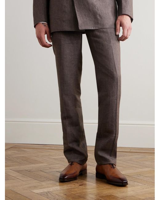 Berluti Brown Blake Whole-Cut Venezia Leather Oxford Shoes for men