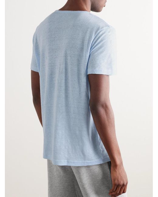 Derek Rose Blue Jordan 2 Linen-jersey T-shirt for men