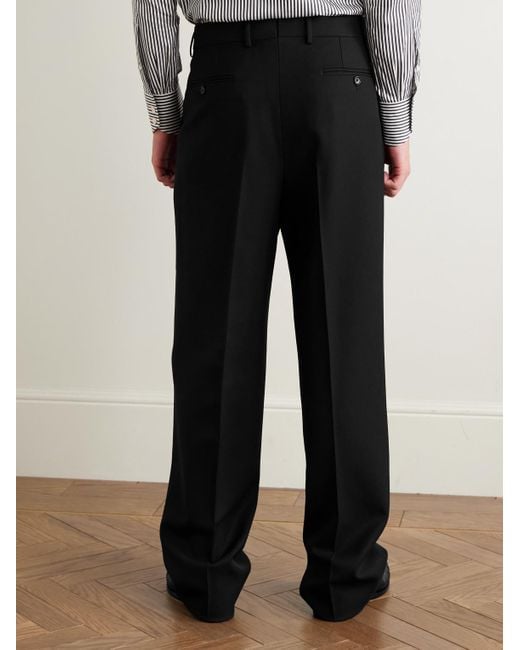 Tom Ford Black Straight-Leg Pleated Wool-Crepe Suit Trousers for men