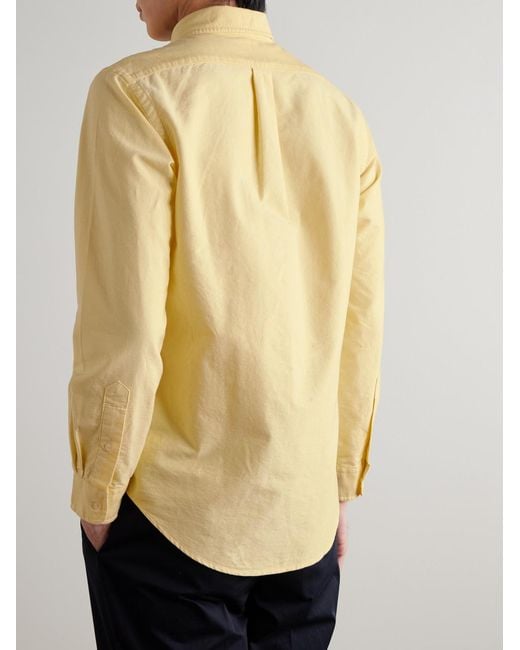 Polo Ralph Lauren Yellow Button-down Collar Logo-embroidered Cotton Shirt for men