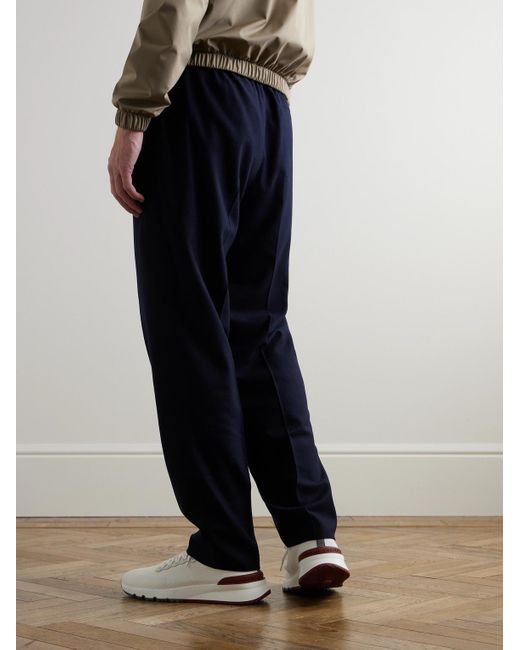 Loro Piana Blue Gaspard Tapered Virgin Wool And Cashmere-Blend Trousers for men