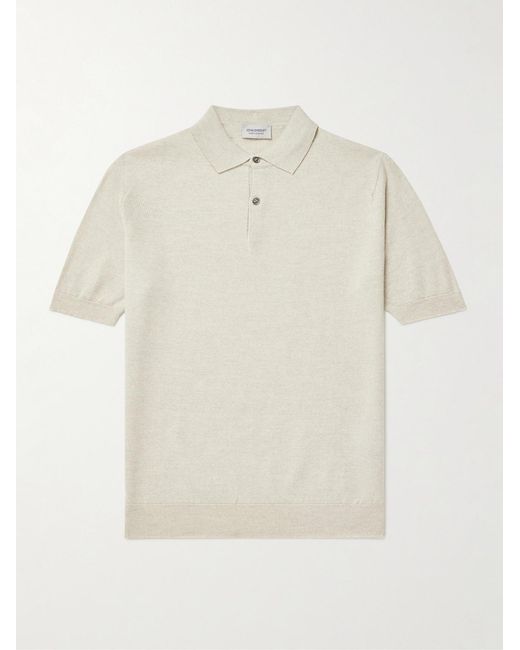 John Smedley White 14.Singular Merino Wool-Piqué Polo Shirt for men