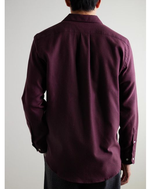 Portuguese Flannel Purple Teca Cotton Shirt for men