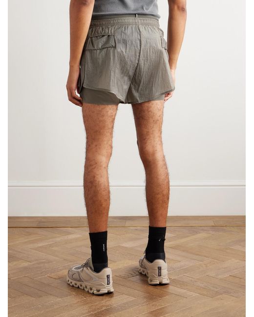 Satisfy Gray 3&Quot; Straight-Leg Layered Rippy&Trade; Ripstop And Justice&Trade; Shorts for men