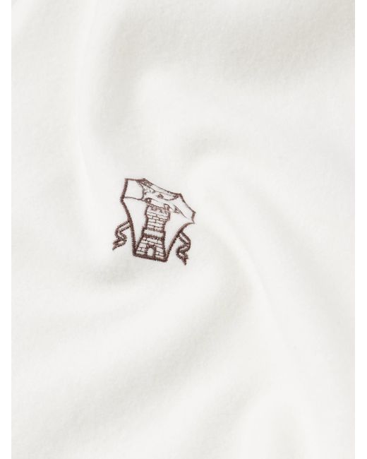 Brunello Cucinelli Natural Logo-Embroidered Cashmere And Cotton-Blend Shell Ski Jacket for men