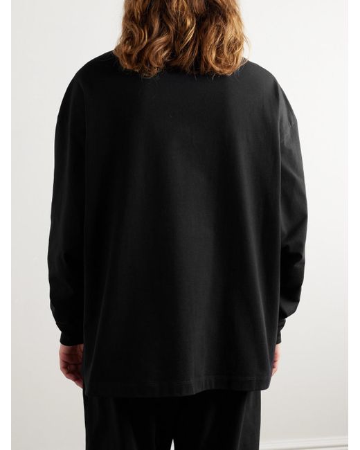 Fear Of God Black Logo-appliquéd Cotton-jersey Pyjama T-shirt for men