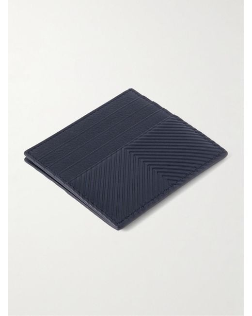 Loewe Blue Logo-Print Debossed Leather Cardholder for men