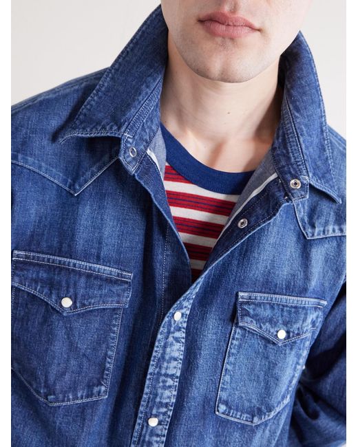 Visvim Blue Denim Western Shirt for men