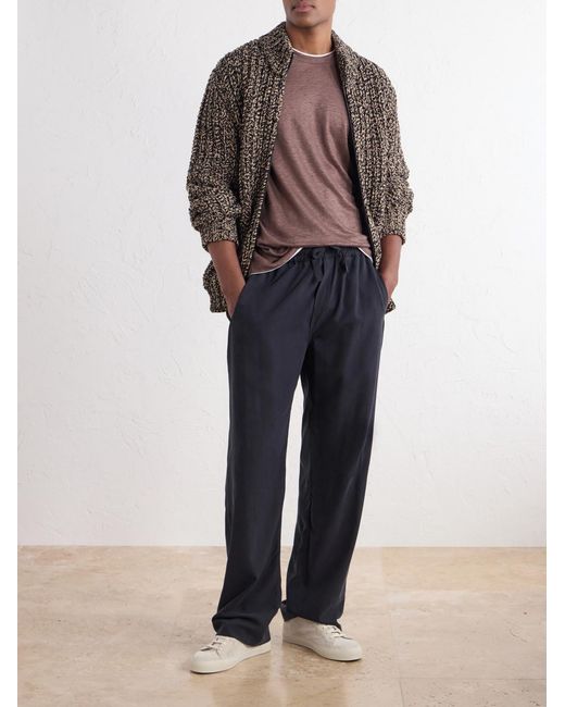 Eleventy Brown Linen T-Shirt for men