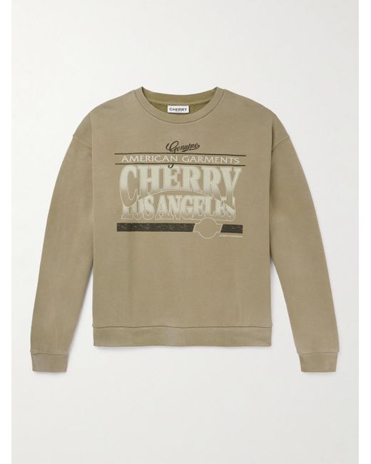 CHERRY LA Natural American Garments Logo-print Cotton-jersey Sweatshirt for men