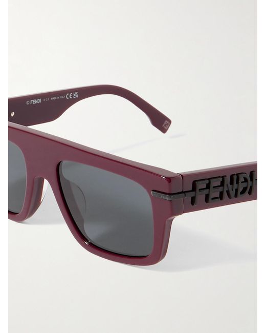 Fendi Graphy Sonnenbrille mit D-Rahmen aus Azetat in Red für Herren
