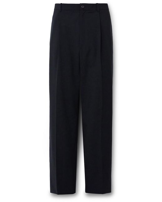 The Row Black Keenan Pleated Woven Suit Trousers for men