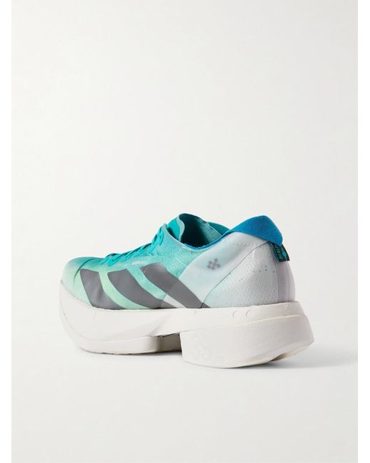 Adidas Originals Blue Adizero Adios Pro 4 Rubber-Trimmed Ripstop Running Sneakers for men