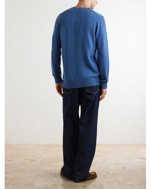 Piacenza 1733 Blue Virgin Wool Sweater for men