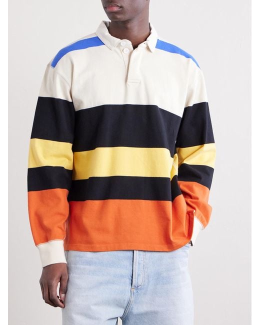 Drake's Multicolor Striped Cotton-jersey Rugby Shirt for men