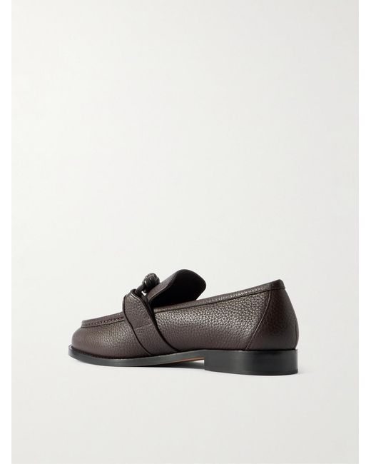 Bottega Veneta Brown Astaire Knot-Detailed Full-Grain Leather Loafers for men
