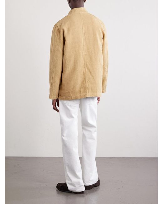 Drake's Natural Linen-Canvas Jacket for men