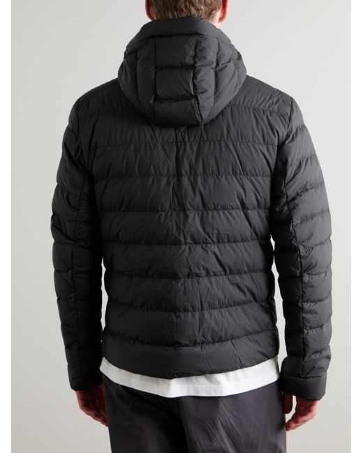 Canada Goose Black Crofton Logo-appliquéd Quilted Enduraluxe® Hooded Down Jacket for men