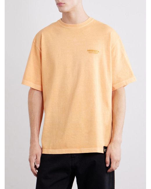 Neighborhood Orange Logo-Embroidered Cotton-Jersey T-Shirt for men