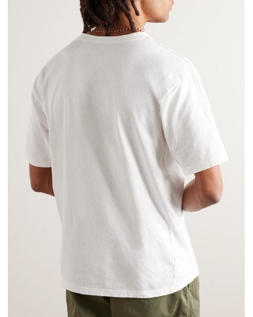T-shirt in jersey di cotone con logo Rookie di Kapital in White da Uomo