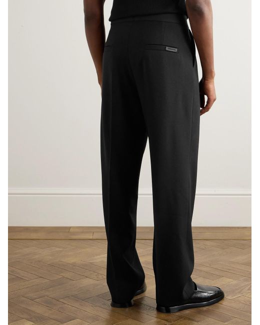 Fear Of God Black Eternal Wide-Leg Pleated Wool Trousers for men