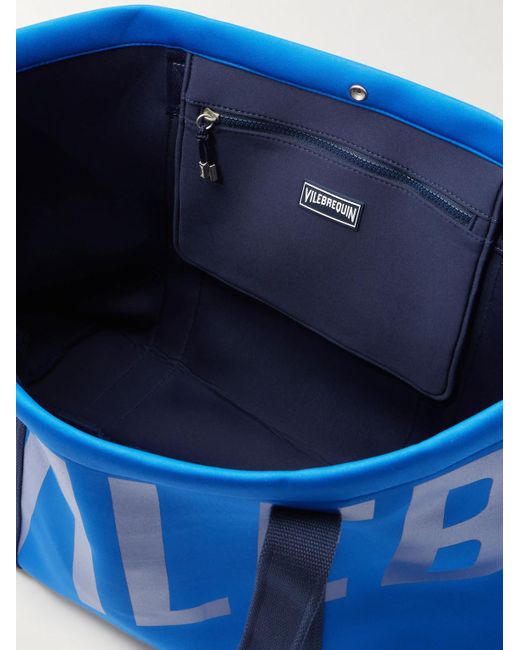 Vilebrequin Blue Logo-Print Webbing-Trimmed Scuba Tote Bag for men