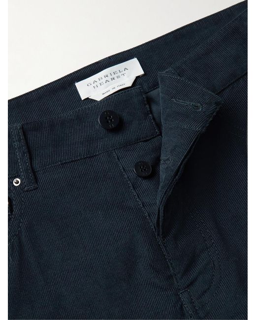 Gabriela Hearst Blue Austin Straight-Leg Cotton-Corduroy Trousers for men