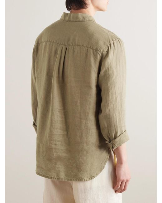James Perse Natural Garment-dyed Linen Shirt for men